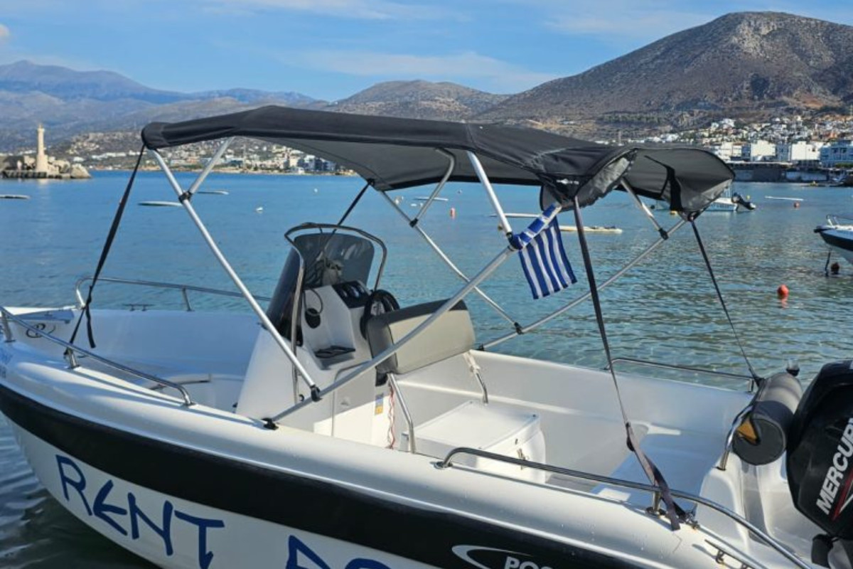 Hersonissos: Private Bootsvermietung ohne Führerschein (bis zu 9 Personen) – nur 80 € Kaution